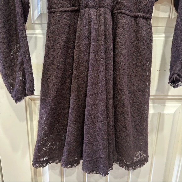 NWT Women’s Free People Snug Bug Wool Blend Faux Wrap Casual Plum Dress Medium - Picture 8 of 13